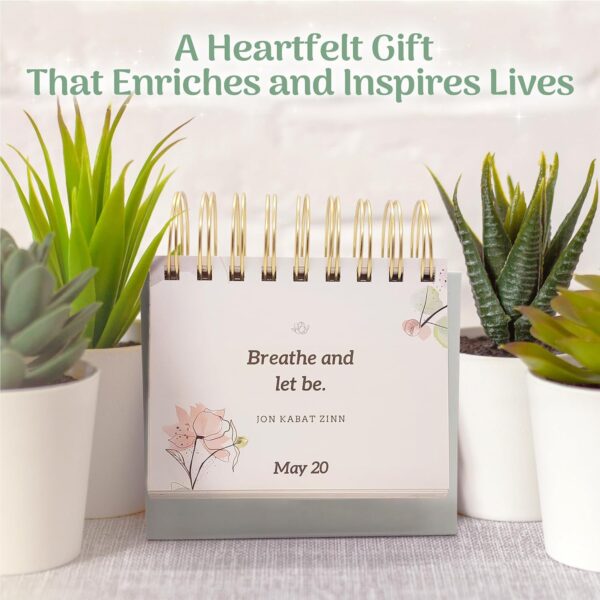 AIN ART Mindfulness Flip Calendar – Daily Affirmations for Women | Inspirational Desk Decor, Self-Care & Stress Relief Gift