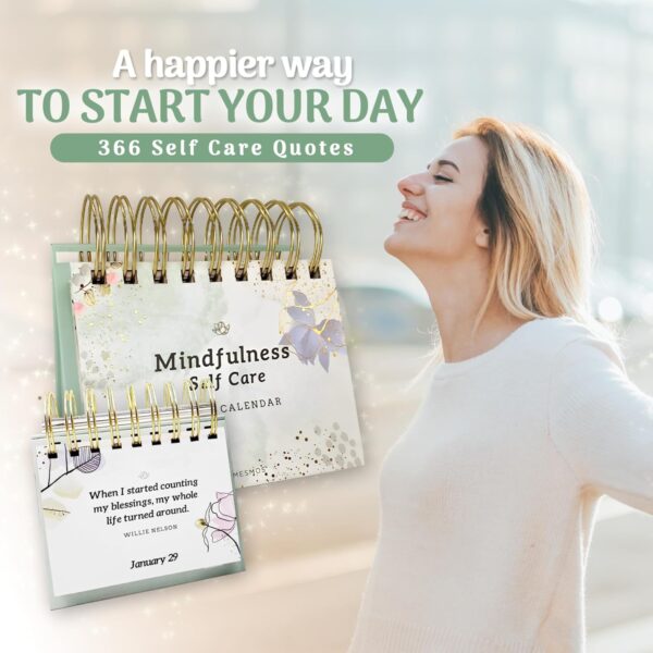 AIN ART Mindfulness Flip Calendar – Daily Affirmations for Women | Inspirational Desk Decor, Self-Care & Stress Relief Gift - Image 2