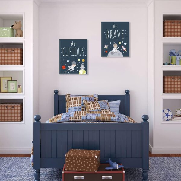 “Be Kind” Abstract Universe Wall Art – Set of 4 Framed 8x10” Inspirational Space Prints for Kids Room, Boys Bedroom, Nursery, or Playroom - Image 4